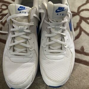 Nike White and Blue Athletic Sneakers